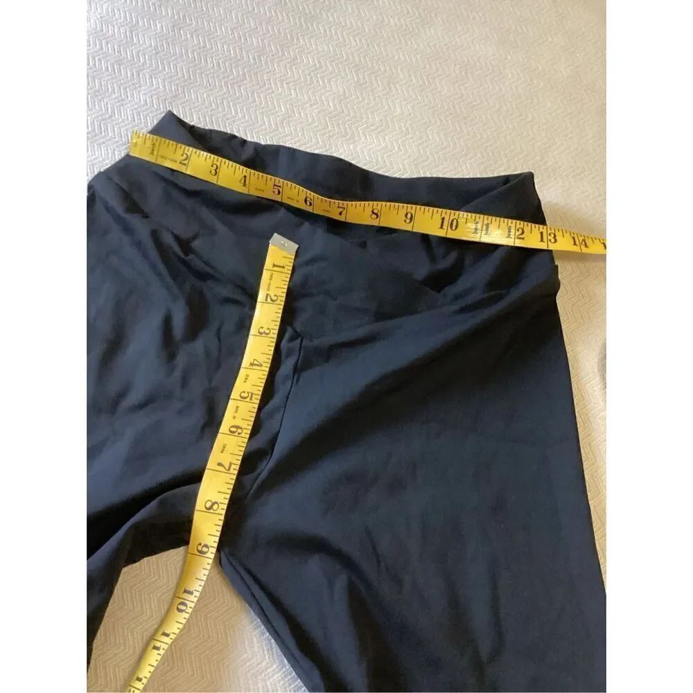 Black Full Length Mid Rise Flared Leggings M - Picture 2 of 5
